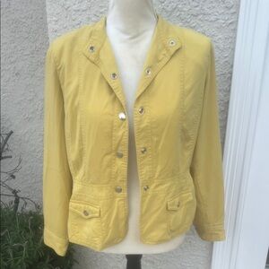 Newport News Women's Vintage Yellow Snap Button Blazer Jacket Size 8